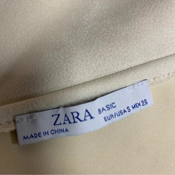 Zara basic houndstooth tank top size small solid back panel no stretch - Picture 5 of 9